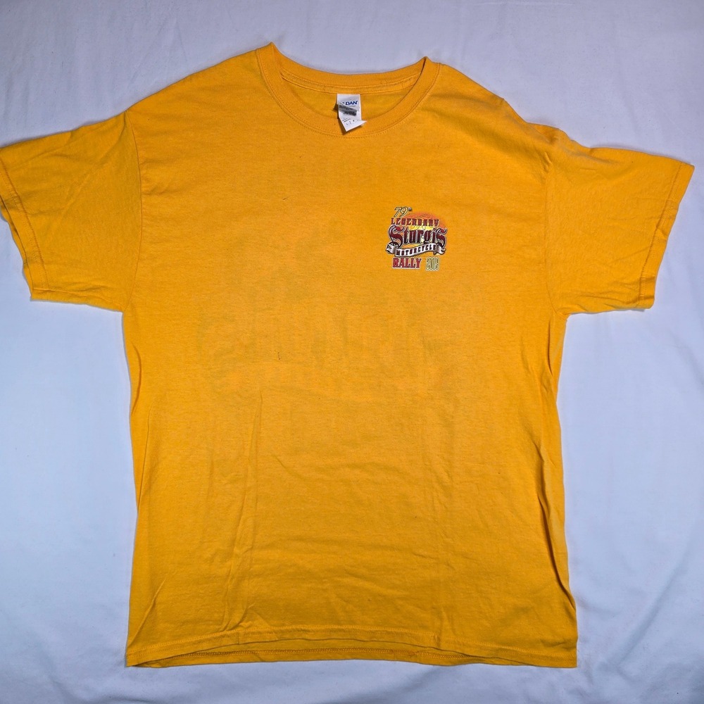 Gildan Mens 79th Legendary Sturgis Motorcycle Rally 2019 T-Shirt Yellow Large
